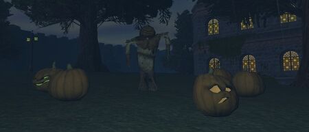 Scarecrow and Jack-o-Lanterns