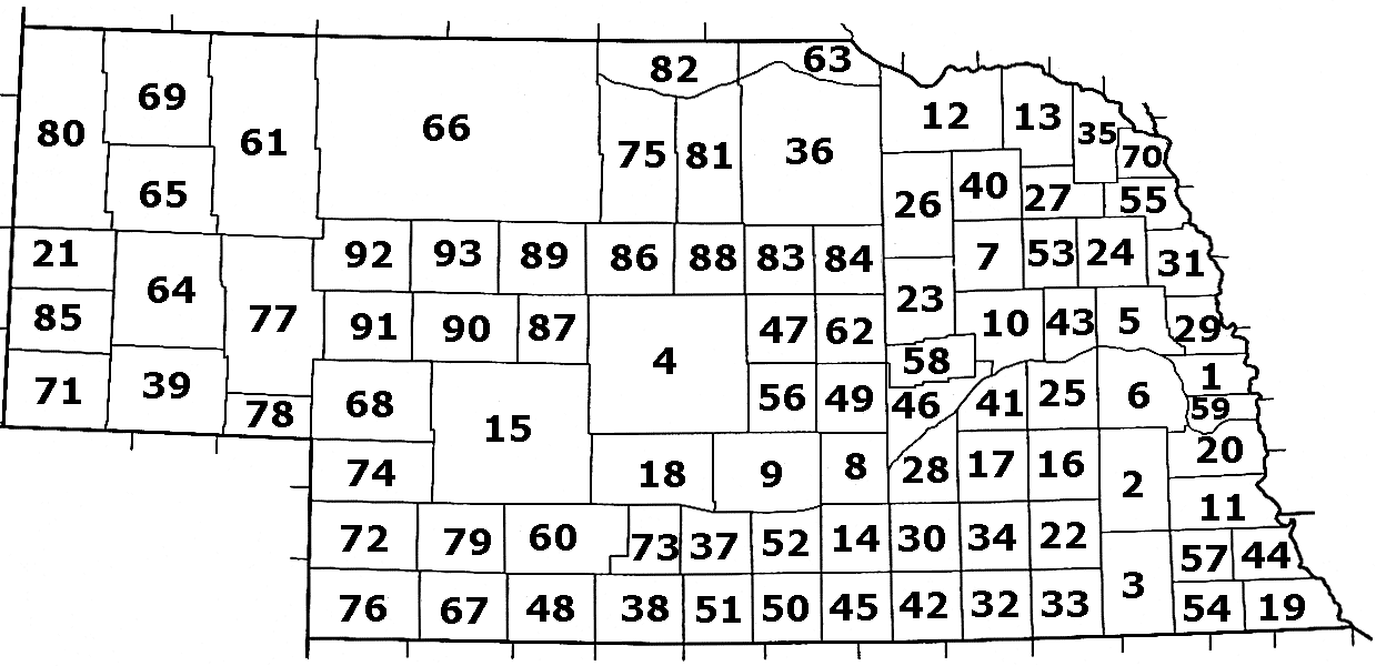 Alphabetical list of Nebraska Counties