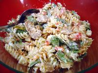 Smoked mozzarella pasta salad