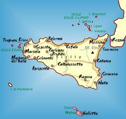 Sicily malta map