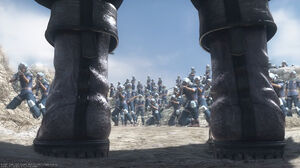 Zack facing the Shinra Army
