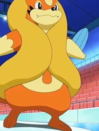 EP552 Floatzel con el flotador hinchado