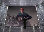 Der Doktor bei seiner Holophoto-Präsentation