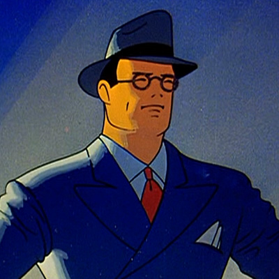 A picture of Clark Kent, as depicted by the original Fleischer animated films