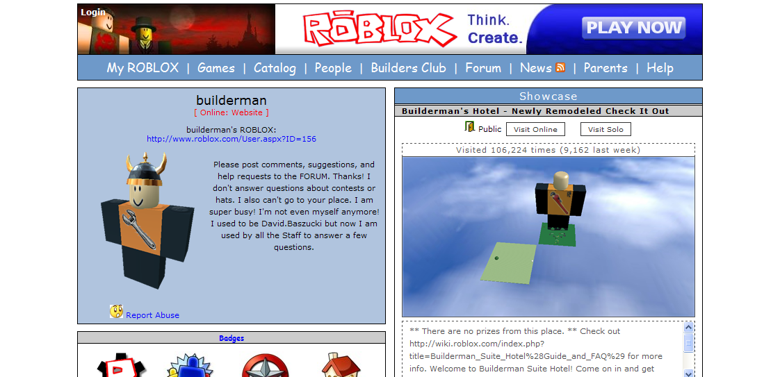 roblox builderman 2006 2008 2007 robux pass wikia homepage hack udos change username