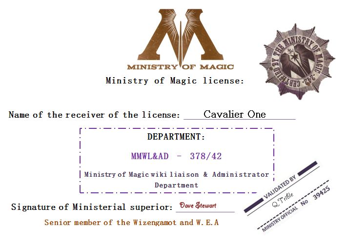 CAVALIER ONE CREDENTIALS
