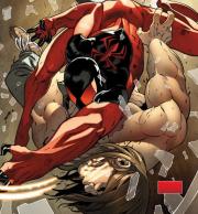 180px-Peter Parker (Kaine) (Earth-616) vs. Salamander (Earth-616)