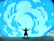 Azula escudo de fuego azul