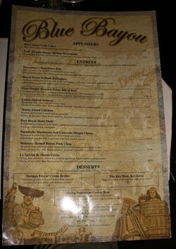 Blue Bayou menu
