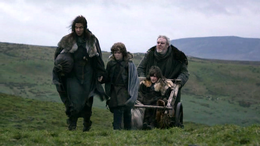 Osha, Hodor, Bran y Rickon HBO