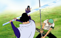 Zoro Saves Robin from Aokiji