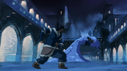 Korra salvando a su tio