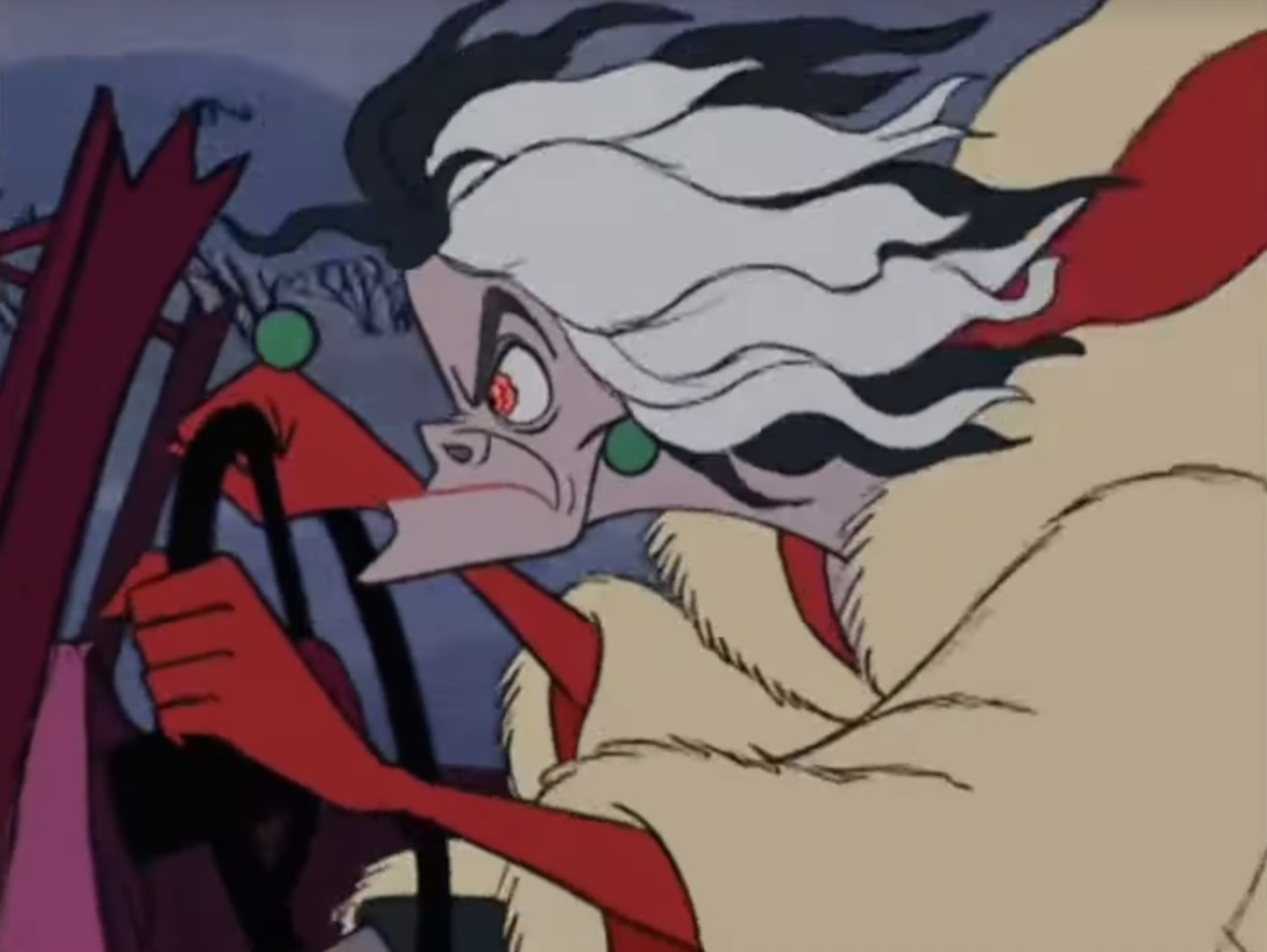 cruella de vil car cartoon