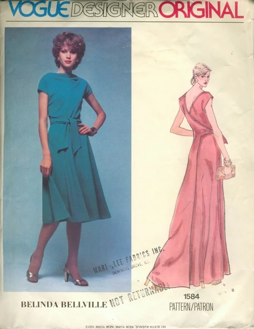 1970s Belinda Bellville dress pattern - Vogue 1584